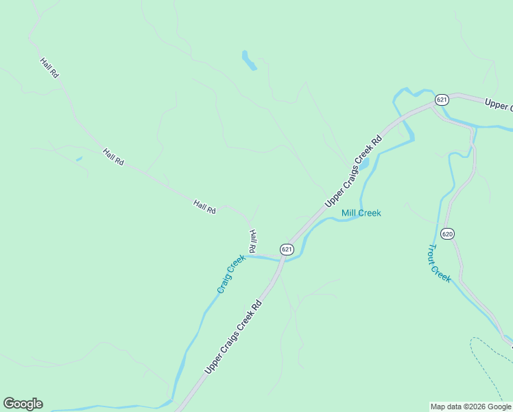 map of restaurants, bars, coffee shops, grocery stores, and more near 5741 Hall Road in Craig County