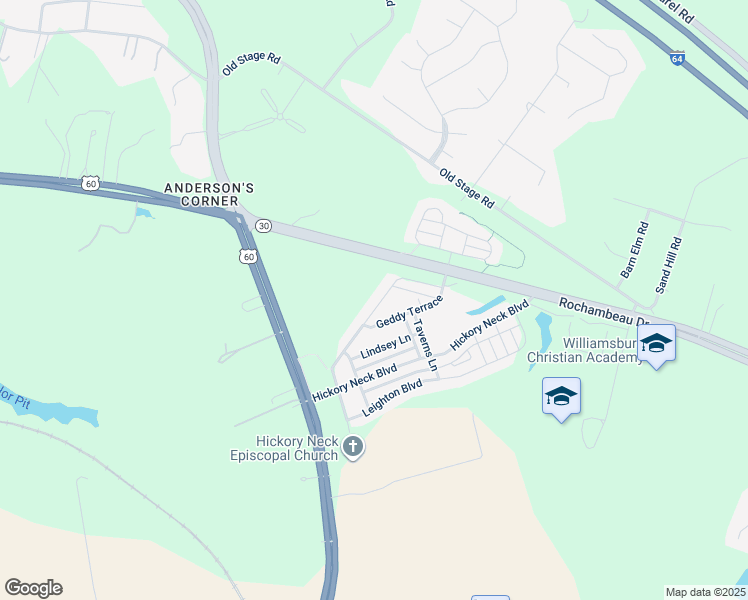 map of restaurants, bars, coffee shops, grocery stores, and more near 8451 Sheldon Branch Place in Toano