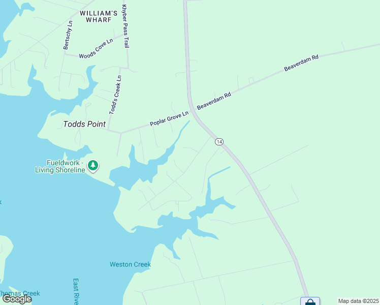 map of restaurants, bars, coffee shops, grocery stores, and more near 108 Weston Hall Road in Port Haywood