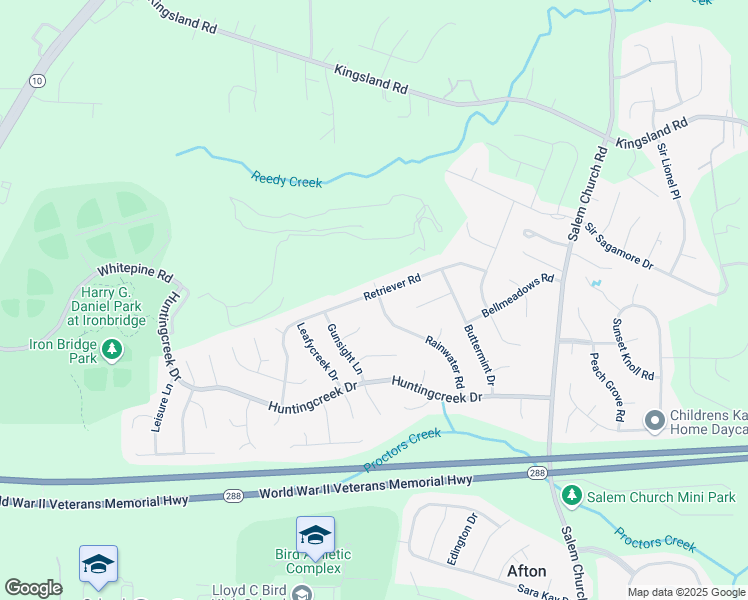 map of restaurants, bars, coffee shops, grocery stores, and more near 5800 Retriever Road in Richmond