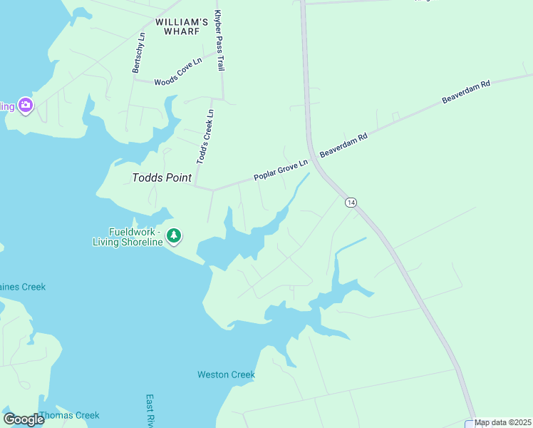 map of restaurants, bars, coffee shops, grocery stores, and more near 197 Poplar Grove Lane in Mathews
