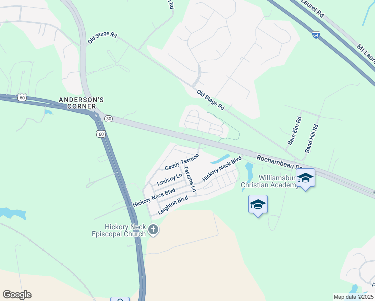 map of restaurants, bars, coffee shops, grocery stores, and more near 8492 Sheldon Branch Place in Toano