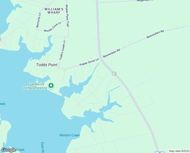map of restaurants, bars, coffee shops, grocery stores, and more near 108 Weston Hall Road in Port Haywood