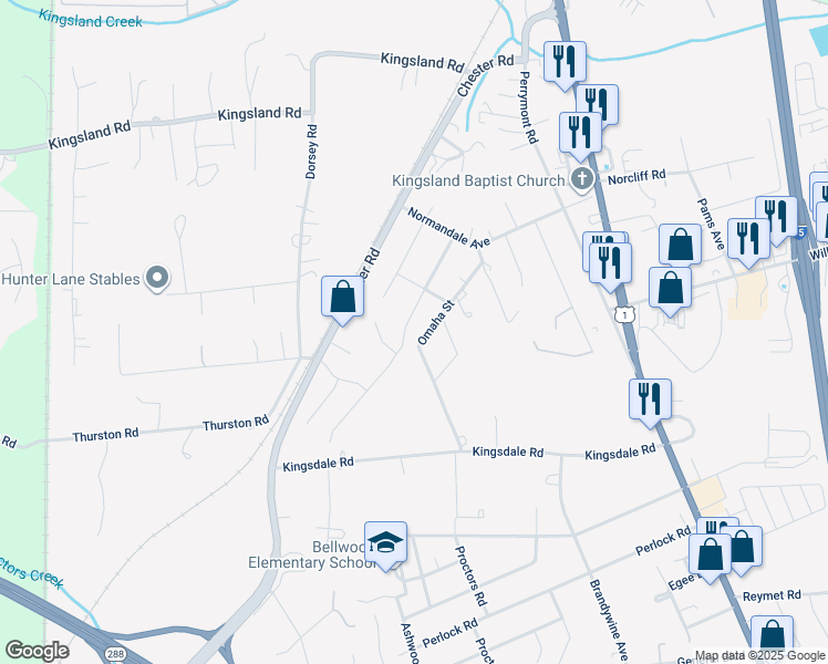 map of restaurants, bars, coffee shops, grocery stores, and more near 9137 Carswell Street in Richmond