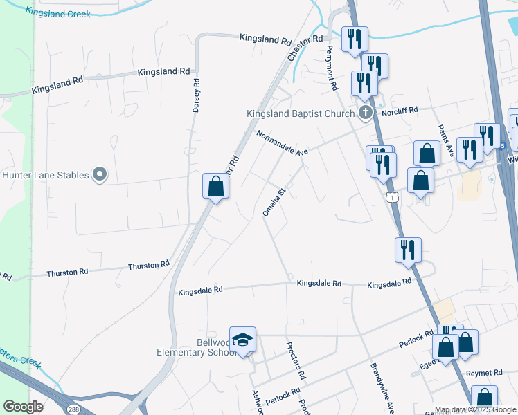 map of restaurants, bars, coffee shops, grocery stores, and more near 9137 Carswell Street in Richmond