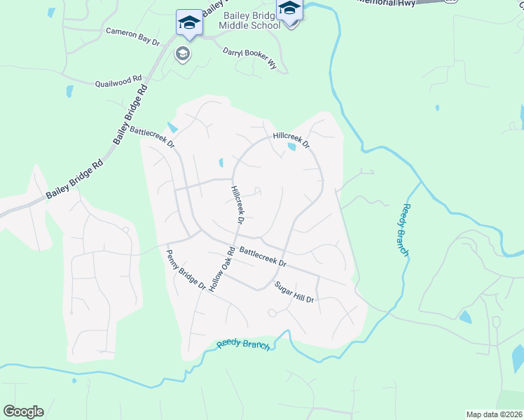 map of restaurants, bars, coffee shops, grocery stores, and more near 12206 Hillcreek Circle in Midlothian