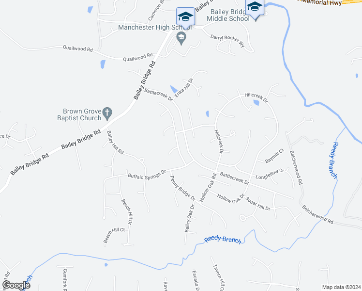 map of restaurants, bars, coffee shops, grocery stores, and more near 12431 Buffalo Nickel Drive in Midlothian