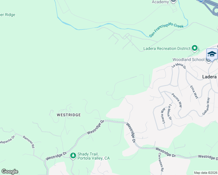 map of restaurants, bars, coffee shops, grocery stores, and more near 300 Escobar Road in Portola Valley