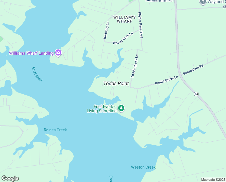 map of restaurants, bars, coffee shops, grocery stores, and more near 541 Poplar Grove Lane in Mathews