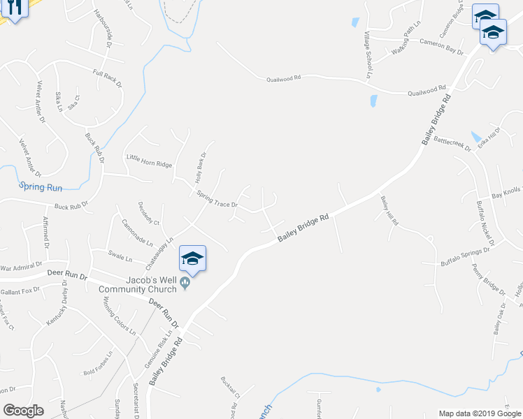 map of restaurants, bars, coffee shops, grocery stores, and more near 7000 Spring Trace Drive in Midlothian