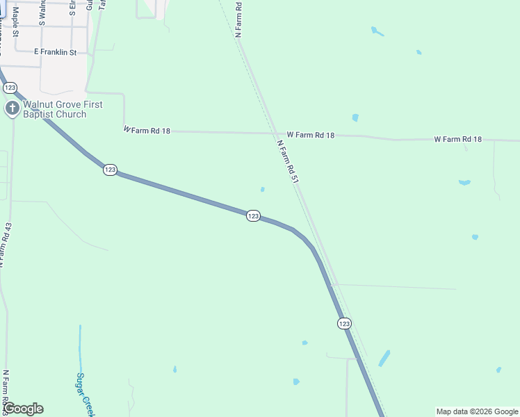 map of restaurants, bars, coffee shops, grocery stores, and more near 10865 Missouri 123 in Walnut Grove