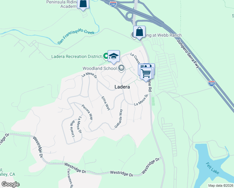 map of restaurants, bars, coffee shops, grocery stores, and more near 130 Erica Way in Menlo Park