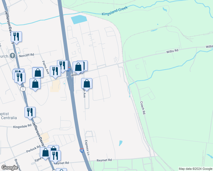 map of restaurants, bars, coffee shops, grocery stores, and more near 9330 Carroll Lane in Richmond