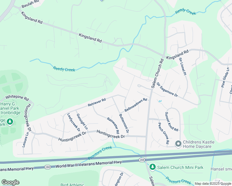 map of restaurants, bars, coffee shops, grocery stores, and more near 5542 Retriever Road in Richmond