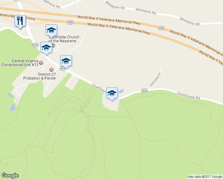 map of restaurants, bars, coffee shops, grocery stores, and more near 7211 Courthouse Road in Chesterfield