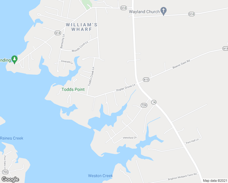 map of restaurants, bars, coffee shops, grocery stores, and more near 197 Poplar Grove Lane in Mathews