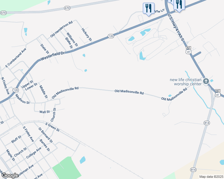map of restaurants, bars, coffee shops, grocery stores, and more near 1100-1998 Old Madisonville Road in Providence