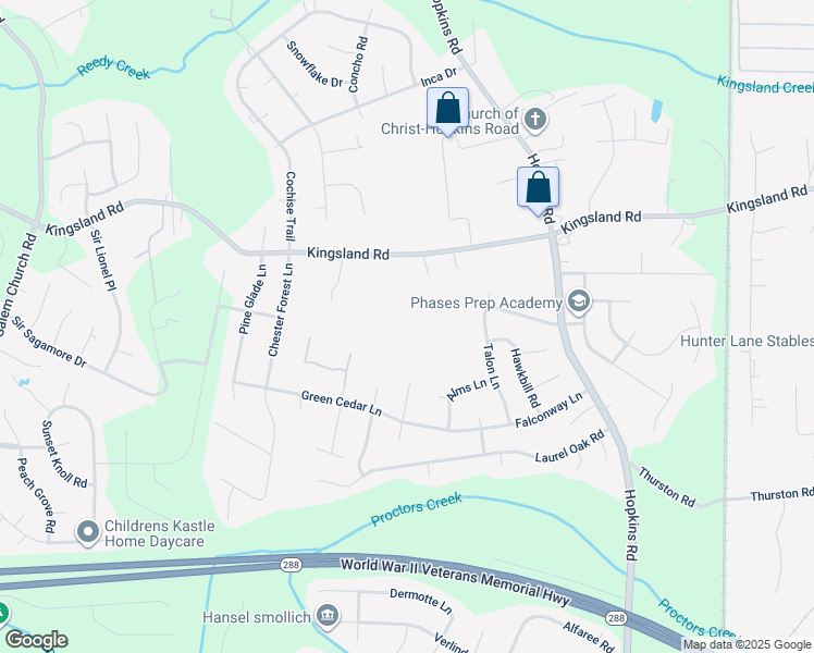map of restaurants, bars, coffee shops, grocery stores, and more near 4301 Kingsland Road in Richmond