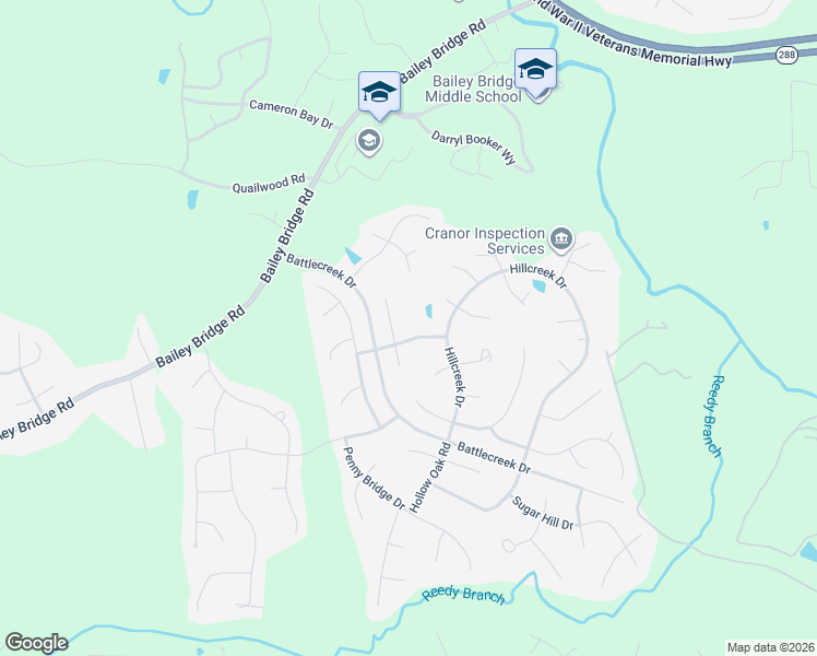 map of restaurants, bars, coffee shops, grocery stores, and more near 12424 Bay Knolls Trail in Midlothian