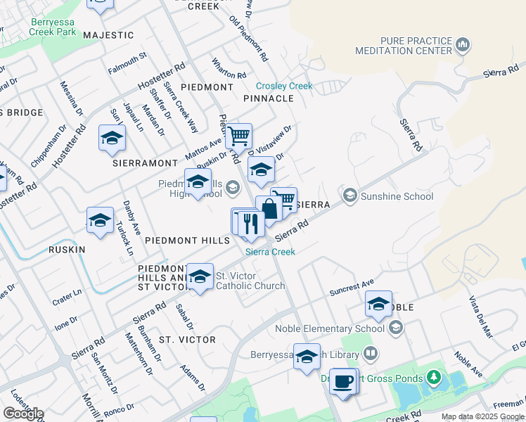 map of restaurants, bars, coffee shops, grocery stores, and more near 3513 Ivalynn Circle in San Jose
