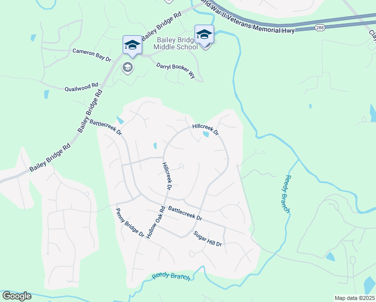 map of restaurants, bars, coffee shops, grocery stores, and more near 12301 Hillcreek Terrace in Midlothian