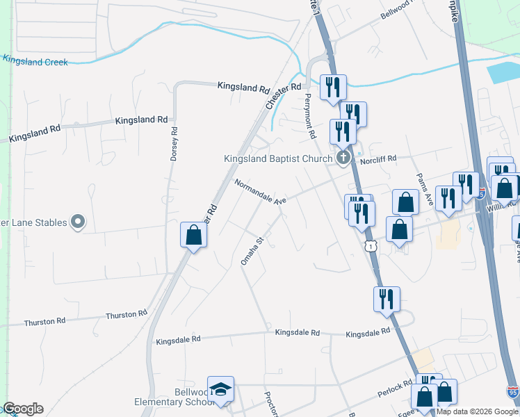 map of restaurants, bars, coffee shops, grocery stores, and more near 9023 Carswell Street in Richmond