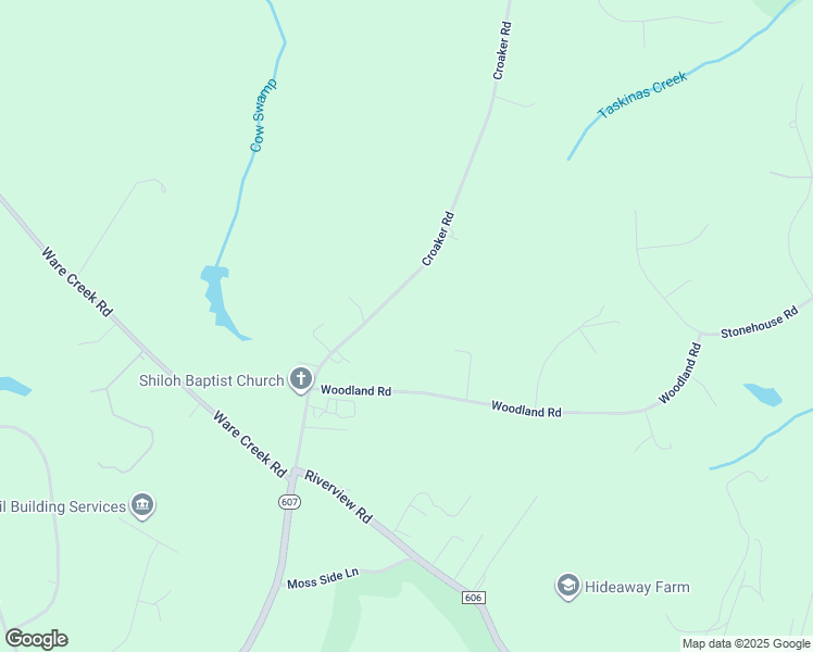 map of restaurants, bars, coffee shops, grocery stores, and more near 8644 Croaker Road in Williamsburg