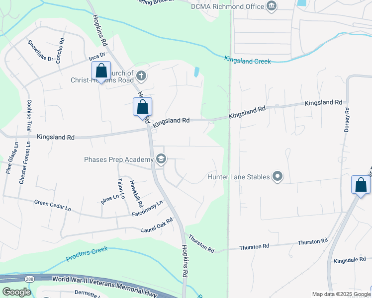 map of restaurants, bars, coffee shops, grocery stores, and more near 3941 Evelake Road in Richmond