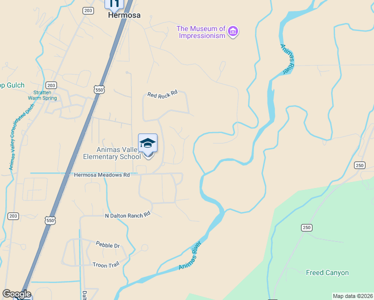 map of restaurants, bars, coffee shops, grocery stores, and more near 156 Blue Sky Drive in Durango