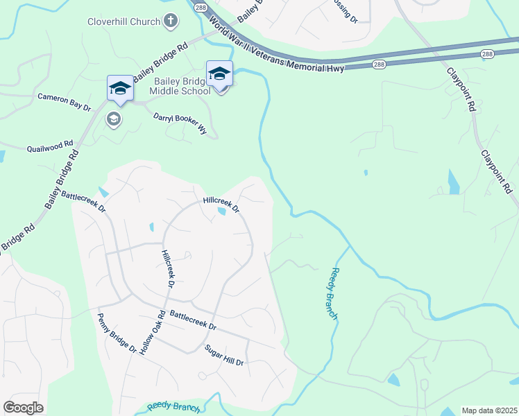 map of restaurants, bars, coffee shops, grocery stores, and more near 12113 Erika Marie Court in Midlothian