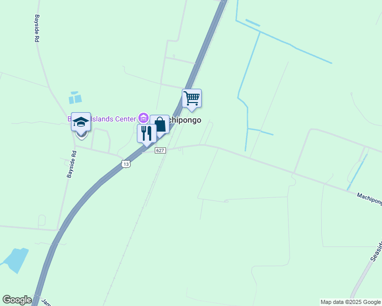 map of restaurants, bars, coffee shops, grocery stores, and more near 7468 Machipongo Drive in Machipongo
