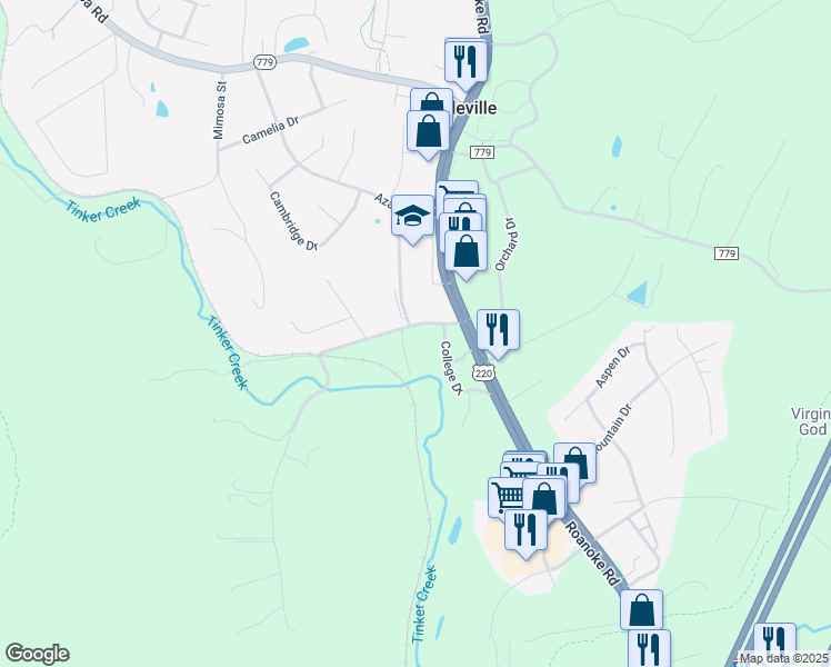 map of restaurants, bars, coffee shops, grocery stores, and more near 135-203 Tinker Mill Rd in Daleville