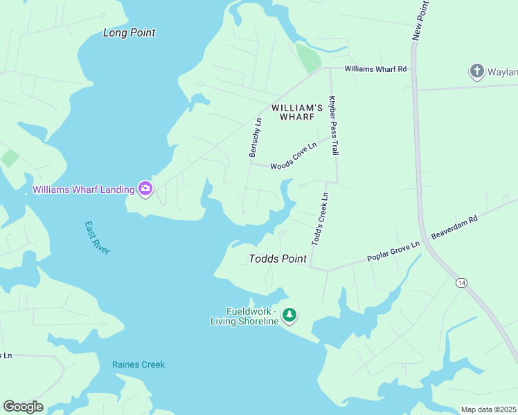 map of restaurants, bars, coffee shops, grocery stores, and more near 42 Bertschy Lane in Mathews