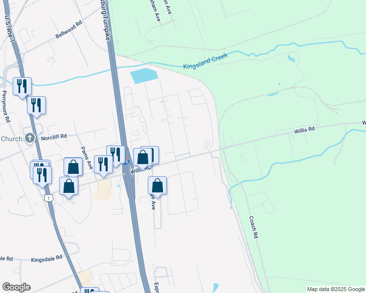 map of restaurants, bars, coffee shops, grocery stores, and more near 9124 Germont Avenue in Richmond