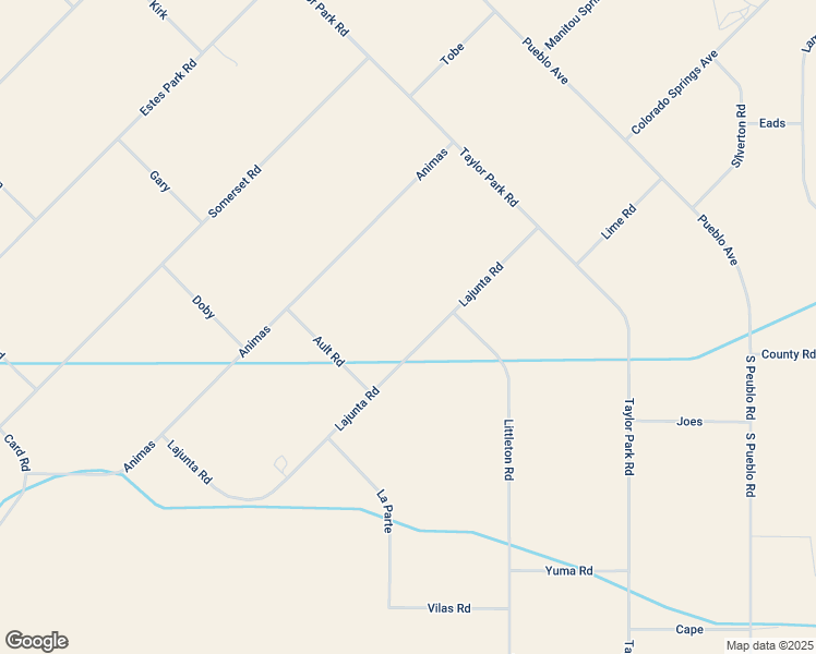 map of restaurants, bars, coffee shops, grocery stores, and more near 7673 Lajunta Road in Blanca