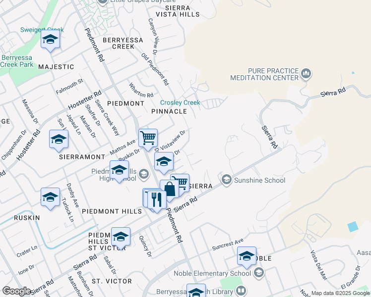 map of restaurants, bars, coffee shops, grocery stores, and more near 1398 Vance Drive in San Jose