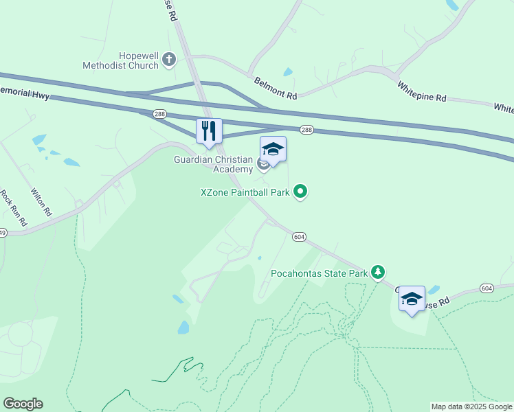 map of restaurants, bars, coffee shops, grocery stores, and more near 7000 Courthouse Road in Chesterfield