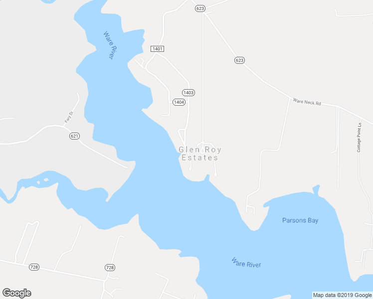 map of restaurants, bars, coffee shops, grocery stores, and more near 7084 Ware River Drive in Gloucester Courthouse