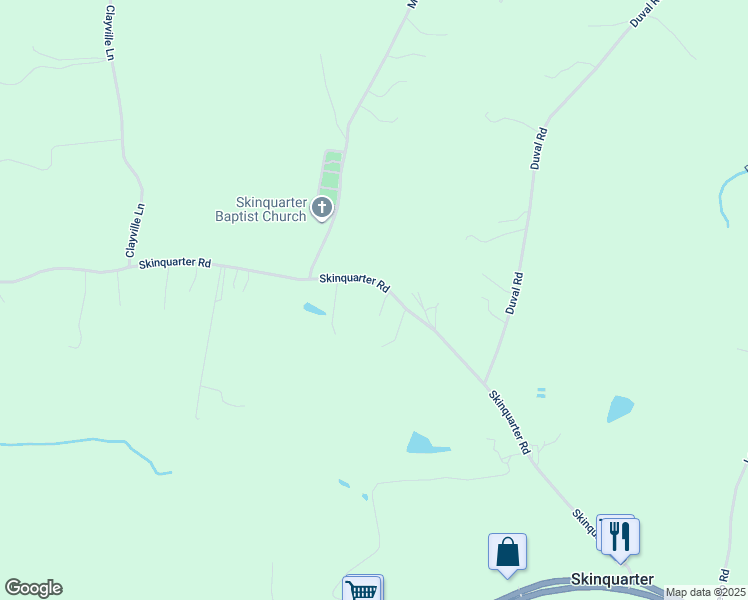 map of restaurants, bars, coffee shops, grocery stores, and more near 20711 Skinquarter Road in Moseley