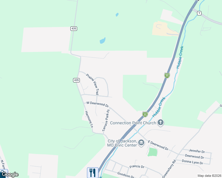 map of restaurants, bars, coffee shops, grocery stores, and more near 3006 Clear Spring Place in Jackson