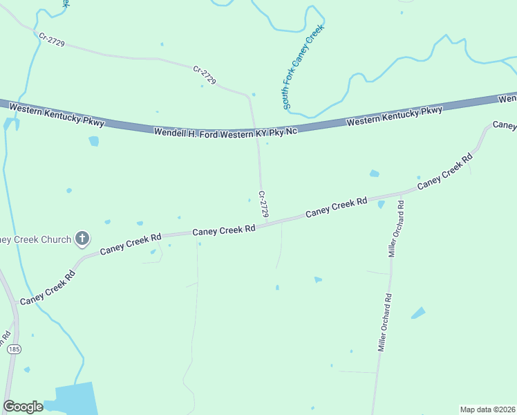 map of restaurants, bars, coffee shops, grocery stores, and more near Cr-2729 in Caneyville