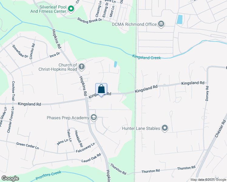 map of restaurants, bars, coffee shops, grocery stores, and more near 3810 Kingsland Road in Richmond