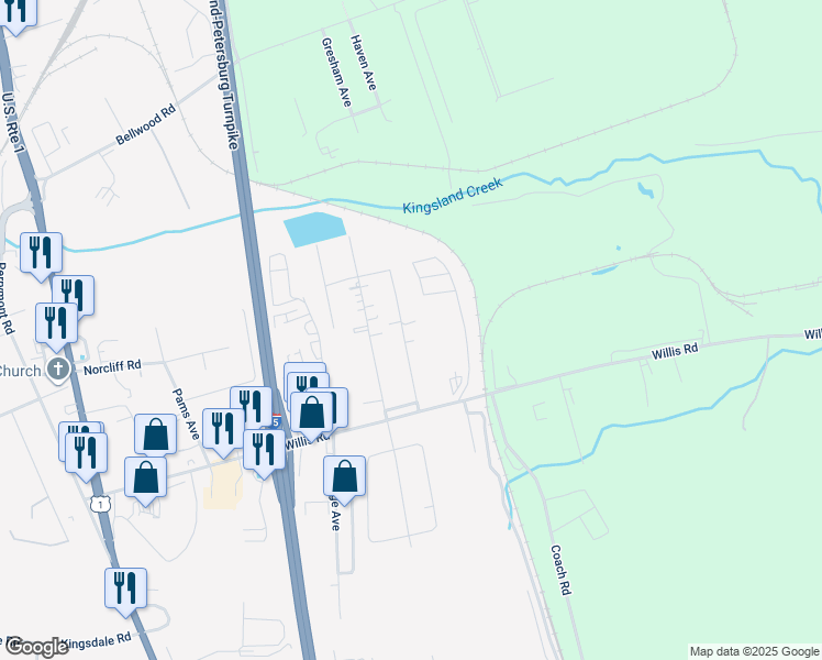 map of restaurants, bars, coffee shops, grocery stores, and more near 9015 Germont Avenue in Richmond