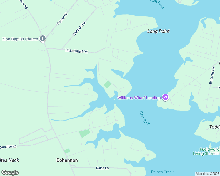 map of restaurants, bars, coffee shops, grocery stores, and more near 268 Heron Point Road in Cardinal