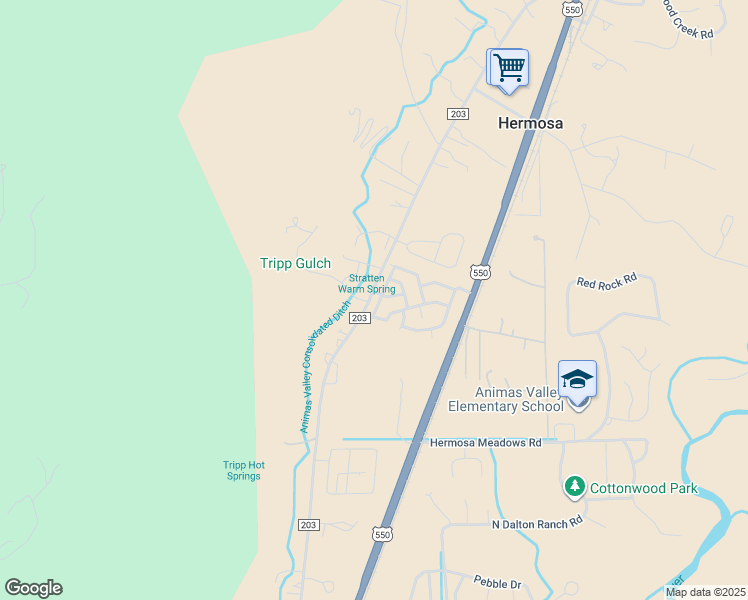 map of restaurants, bars, coffee shops, grocery stores, and more near 15-24 Golden W Dr in Durango