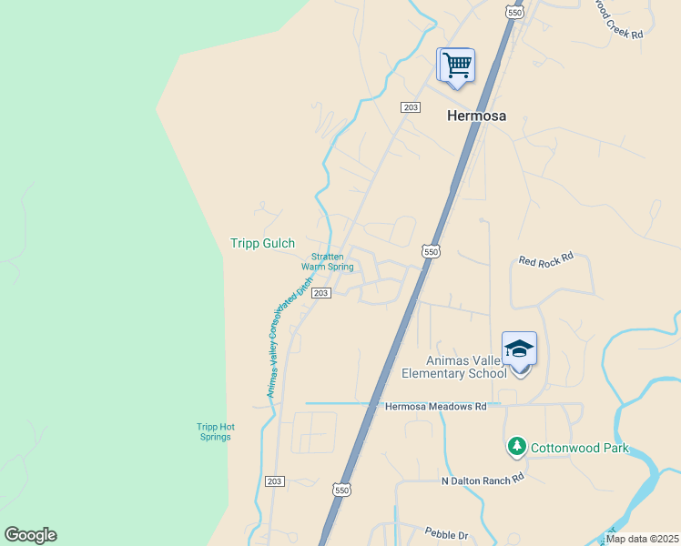 map of restaurants, bars, coffee shops, grocery stores, and more near 24 Golden West Drive in Durango
