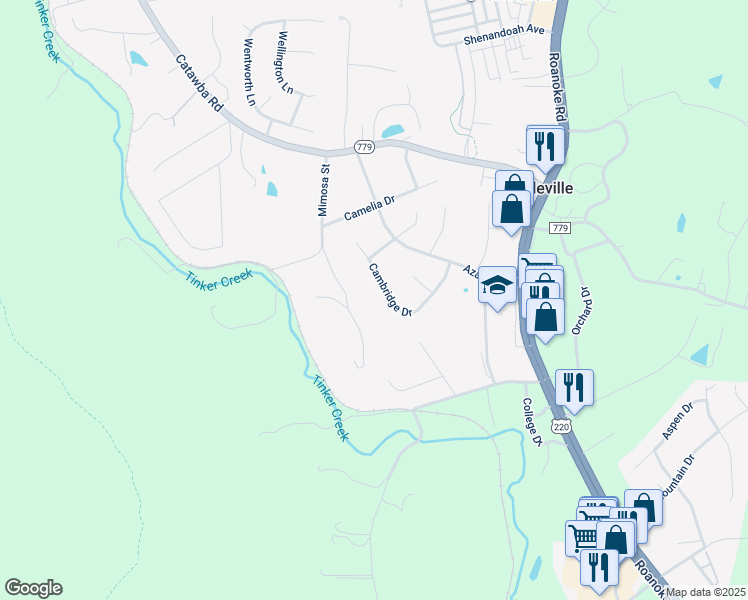 map of restaurants, bars, coffee shops, grocery stores, and more near 211 Cambridge Drive in Daleville
