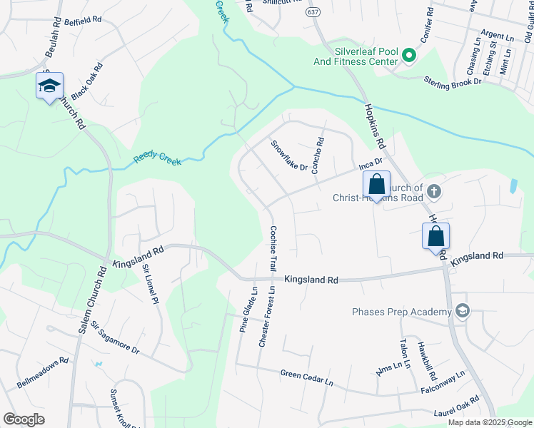 map of restaurants, bars, coffee shops, grocery stores, and more near 4800 Cochise Trail in Richmond