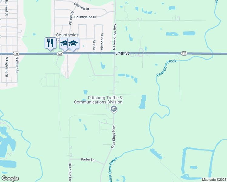 map of restaurants, bars, coffee shops, grocery stores, and more near 208a Free Kings Highway in Pittsburg