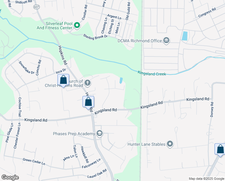 map of restaurants, bars, coffee shops, grocery stores, and more near 3801 Friar Ridge Drive in Richmond